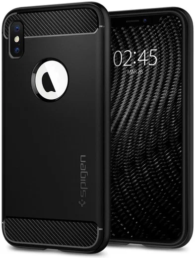 Spigen Rugged Armor Apple iPhone XS Matte Black afbeelding 1