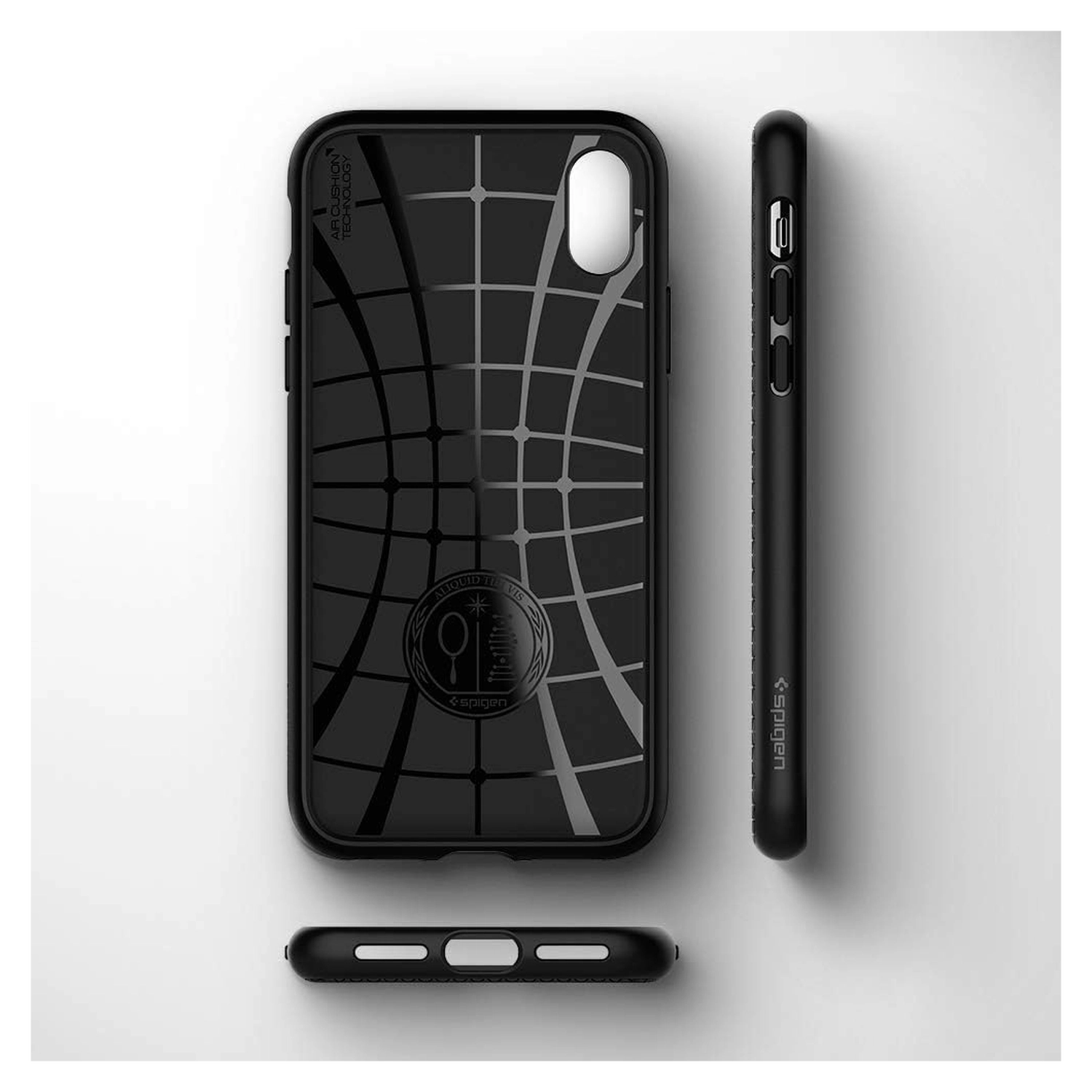Spigen Liquid Air Apple iPhone XS Hoesje Back Cover Matte Zwart afbeelding 9
