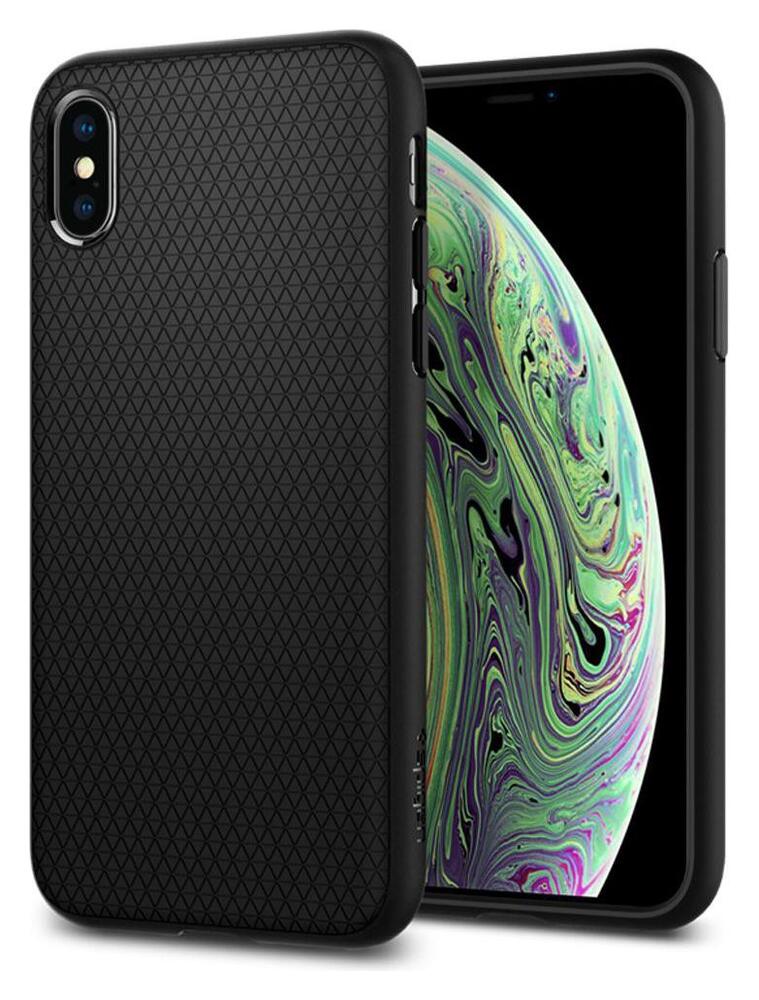 Spigen Liquid Air Apple iPhone XS Hoesje Back Cover Matte Zwart afbeelding 1