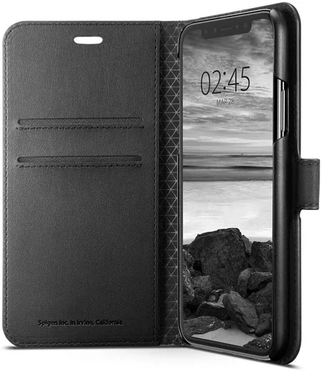 Spigen Wallet S Flip Case Apple iPhone XS Black afbeelding 7