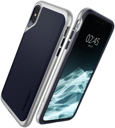 Spigen Neo Hybrid Hoesje Apple iPhone XS Satin Silver afbeelding 2
