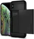 Spigen Slim Armor Card Holder Case Apple iPhone XS Hoesje Zwart afbeelding 1