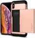Spigen Slim Armor Card Holder Case Apple iPhone XS Hoesje Rose Gold afbeelding 1