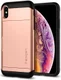 Spigen Slim Armor Card Holder Case Apple iPhone XS Hoesje Rose Gold afbeelding 2