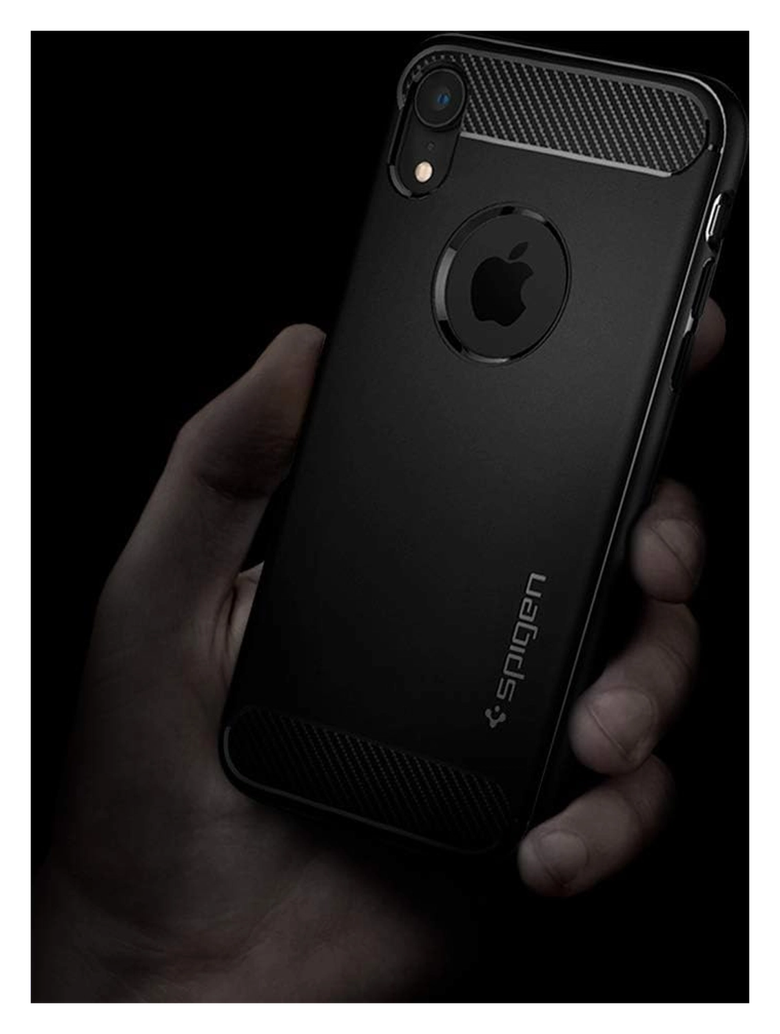 Spigen Rugged Armor Apple iPhone XR Hoesje Matte Black afbeelding 4