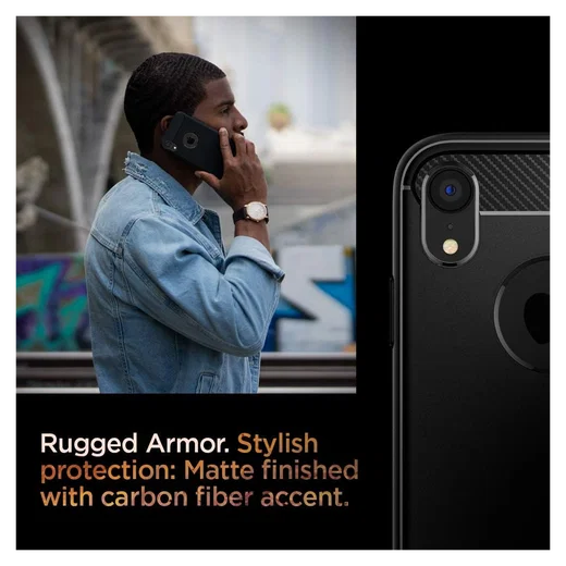 Spigen Rugged Armor Apple iPhone XR Hoesje Matte Black afbeelding 6