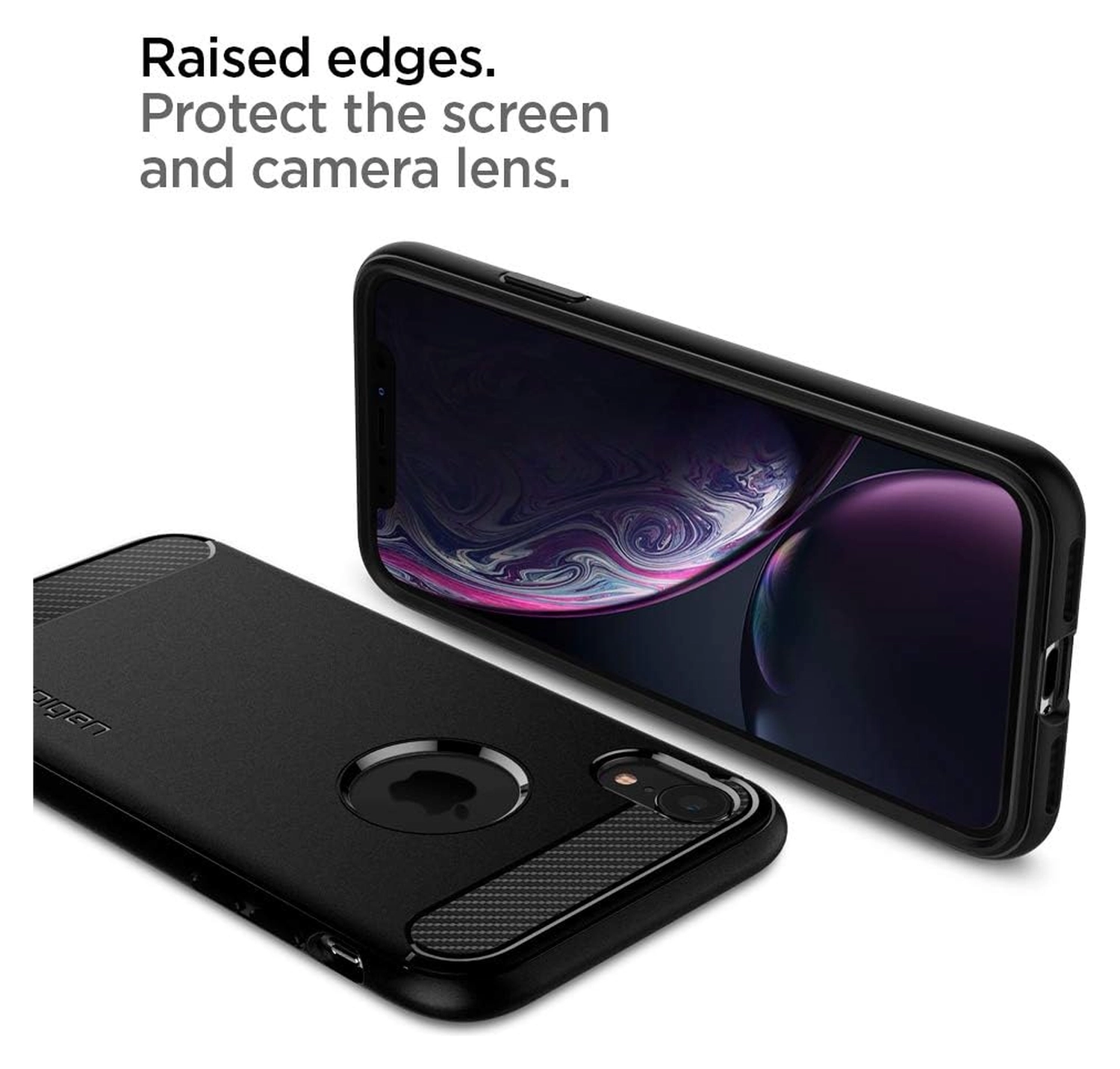 Spigen Rugged Armor Apple iPhone XR Hoesje Matte Black afbeelding 8