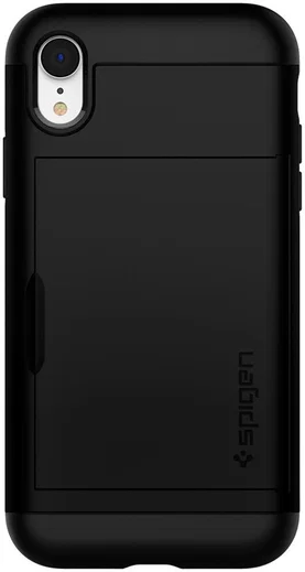 Spigen Slim Armor Card Holder Case Apple iPhone XR Hoesje Zwart afbeelding 5