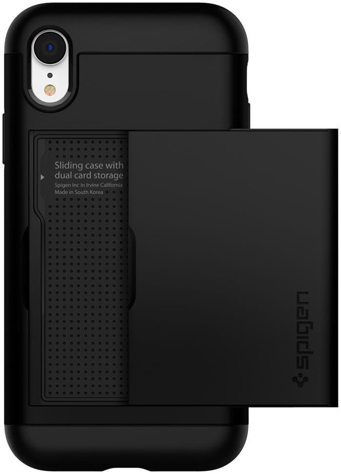 Spigen Slim Armor Card Holder Case Apple iPhone XR Hoesje Zwart afbeelding 6