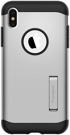 Spigen Slim Armor Hoesje Apple iPhone XS Max Satin Silver afbeelding 5