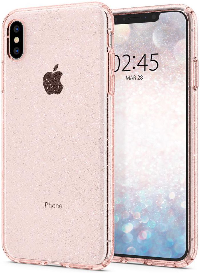 Spigen Liquid Crystal Apple iPhone XS Max Hoesje Glitter Rose Quartz afbeelding 1