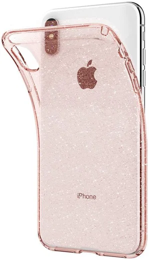 Spigen Liquid Crystal Apple iPhone XS Max Hoesje Glitter Rose Quartz afbeelding 2