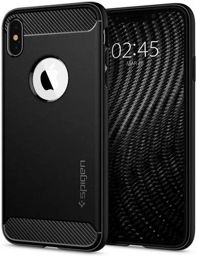 Spigen Rugged Armor Hoesje Apple iPhone XS Max Matte Black afbeelding 1