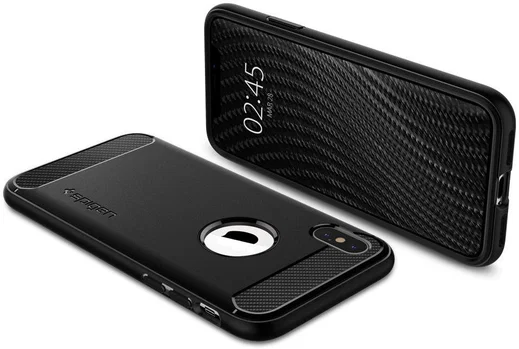 Spigen Rugged Armor Hoesje Apple iPhone XS Max Matte Black afbeelding 2