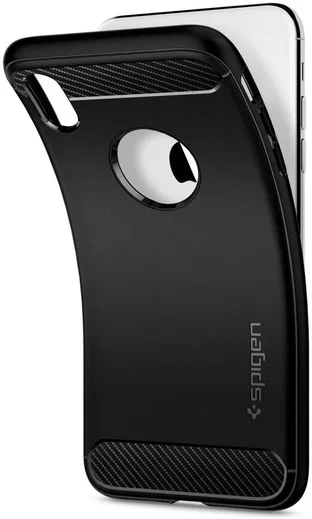 Spigen Rugged Armor Hoesje Apple iPhone XS Max Matte Black afbeelding 5