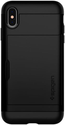 Spigen Slim Armor Card Holder Case Apple iPhone XS Max Hoesje Zwart afbeelding 5