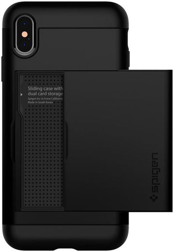 Spigen Slim Armor Card Holder Case Apple iPhone XS Max Hoesje Zwart afbeelding 6