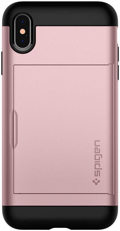 Spigen Slim Armor Card Holder Case Apple iPhone XS Max Rose Gold afbeelding 5