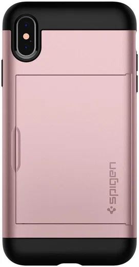 Spigen Slim Armor Card Holder Case Apple iPhone XS Max Rose Gold afbeelding 5