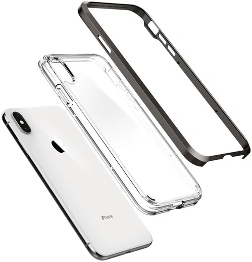 Spigen Neo Hybrid Crystal Hoesje iPhone XS Max Crystal Gunmetal afbeelding 2