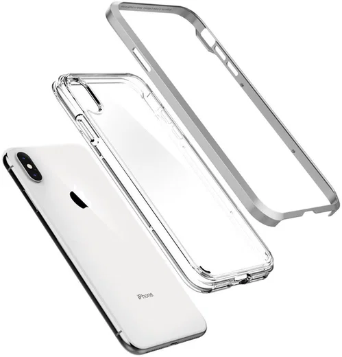Spigen Neo Hybrid Crystal Hoesje iPhone XS Max Crystal Satin Silver afbeelding 2