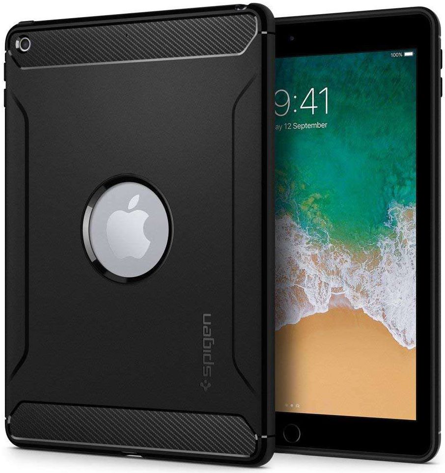 Spigen Rugged Armor Apple iPad 2017 / 2018 / Air / Air 2 Hoes Black afbeelding 1