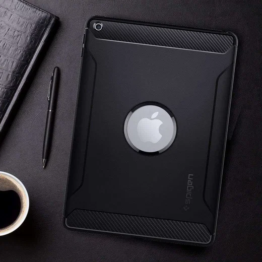 Spigen Rugged Armor Apple iPad 2017 / 2018 / Air / Air 2 Hoes Black afbeelding 5