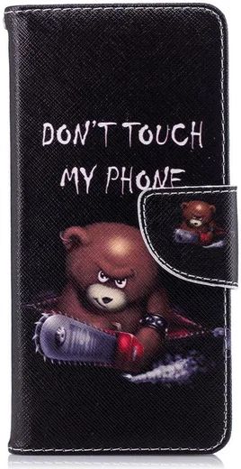 Nokia 5.1 Portemonnee Hoesje met Don't Touch My Phone Print afbeelding 1