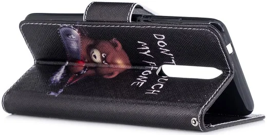 Nokia 5.1 Portemonnee Hoesje met Don't Touch My Phone Print afbeelding 3