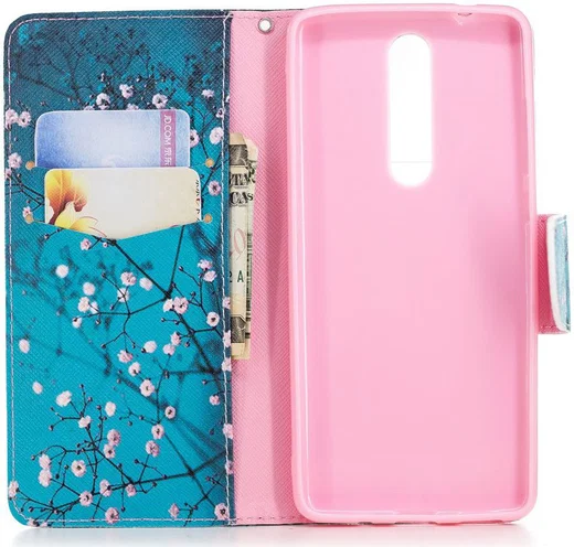 Nokia 5.1 Portemonnee Hoesje met Boom Print afbeelding 2