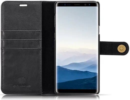Samsung Galaxy Note 9 Echt Leren 2-in-1 Portemonnee Hoesje Zwart afbeelding 4