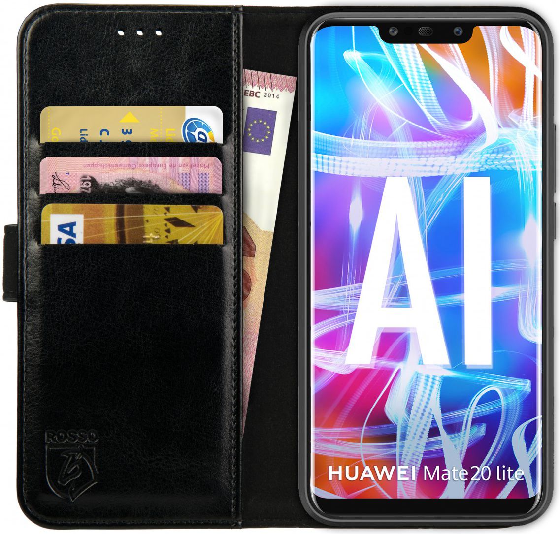 Rosso Element Huawei Mate 20 Lite Hoesje Book Cover Zwart afbeelding 1