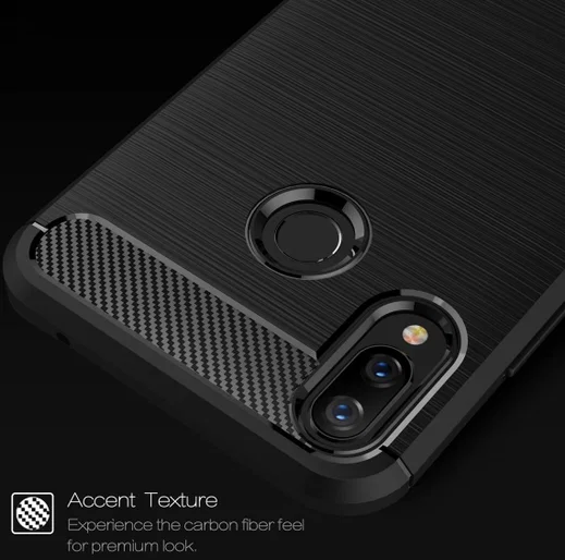 Huawei P Smart Plus Geborsteld TPU Hoesje Zwart afbeelding 7