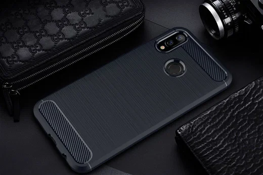 Huawei P Smart Plus Geborsteld TPU Hoesje Blauw afbeelding 2