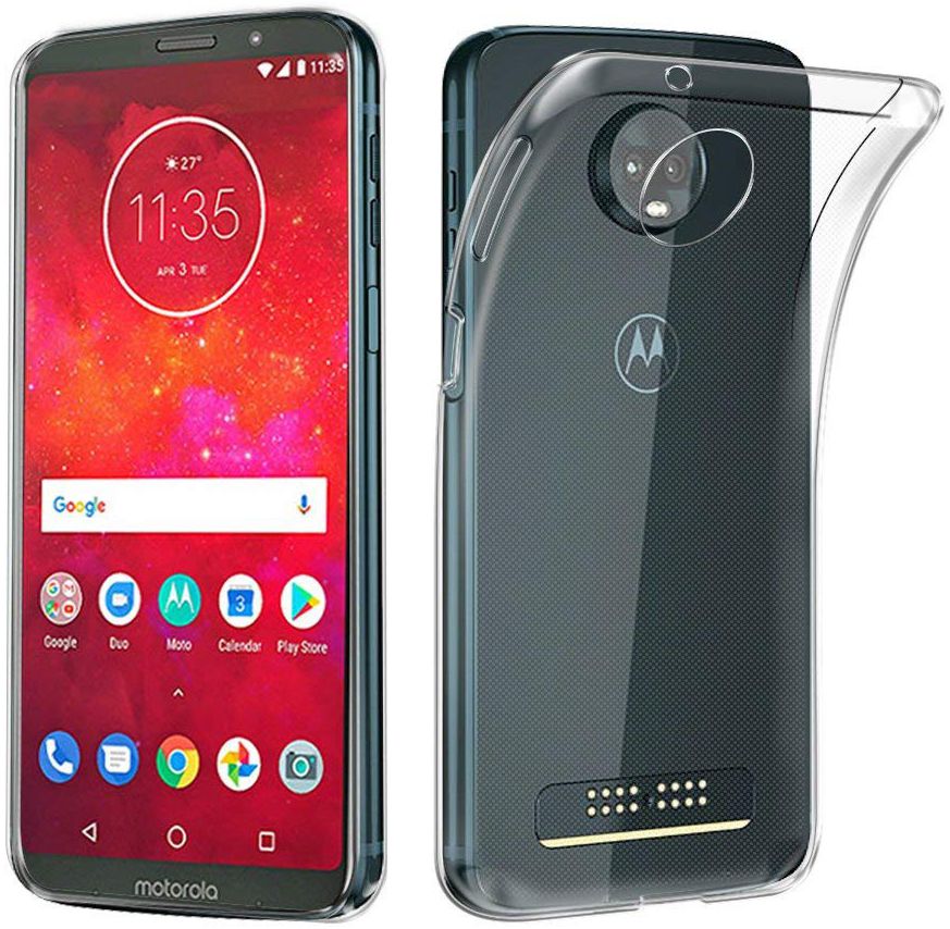 Motorola Moto Z3 Play Hoesje Dun TPU Transparant afbeelding 1