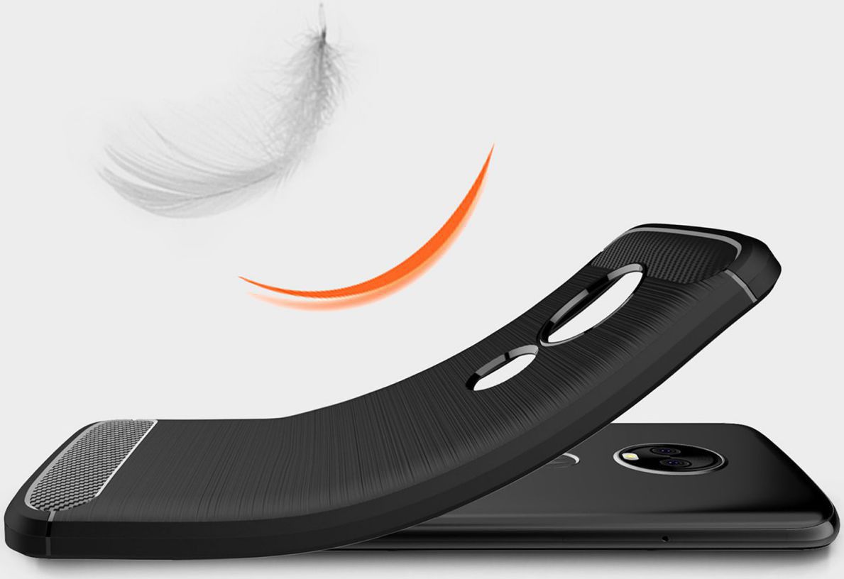 Motorola Moto G6 Play Geborsteld TPU Hoesje Zwart afbeelding 4