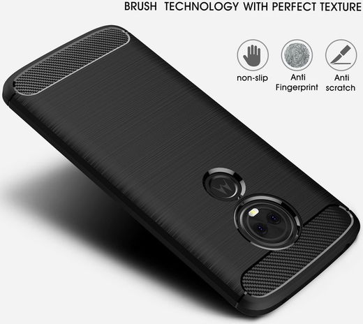 Motorola Moto G6 Play Geborsteld TPU Hoesje Zwart afbeelding 8