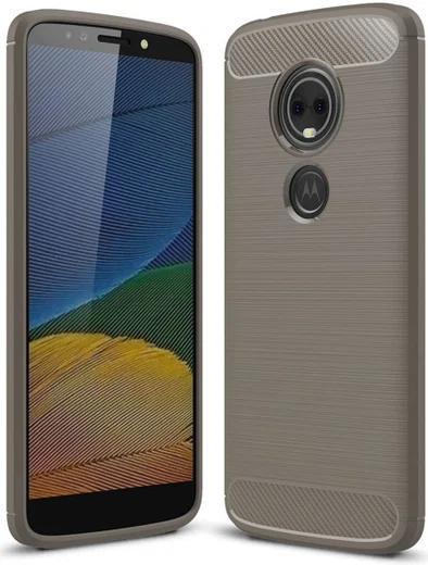 Motorola Moto G6 Play Geborsteld TPU Hoesje Grijs afbeelding 1