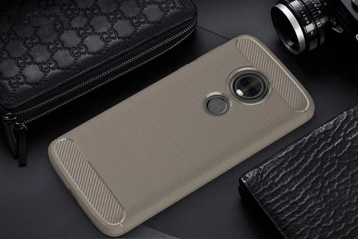 Motorola Moto G6 Play Geborsteld TPU Hoesje Grijs afbeelding 2