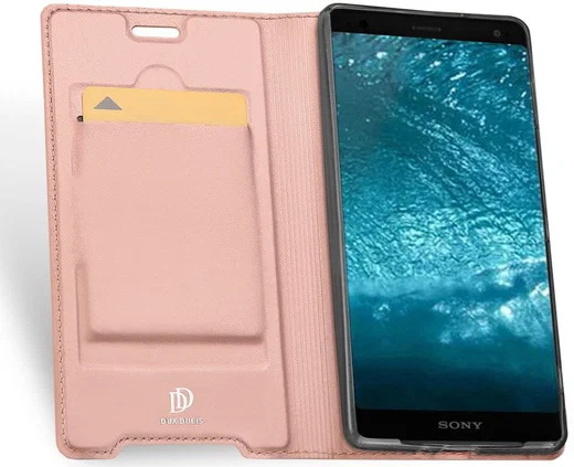 Dux Ducis Skin Pro Series Flip Hoesje Sony Xperia XZ3 Roze Goud afbeelding 2