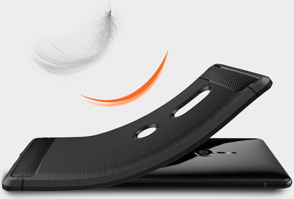 Sony Xperia XZ3 Geborsteld TPU Hoesje Zwart afbeelding 4