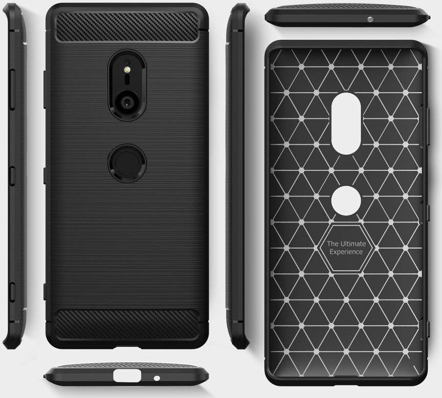 Sony Xperia XZ3 Geborsteld TPU Hoesje Zwart afbeelding 10
