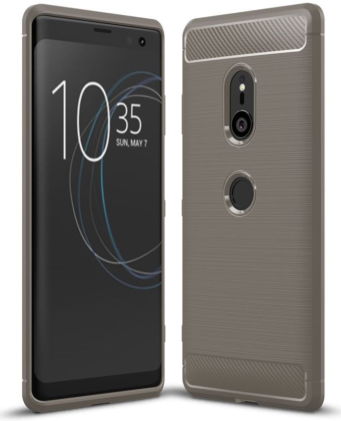 Sony Xperia XZ3 Geborsteld TPU Hoesje Grijs afbeelding 1