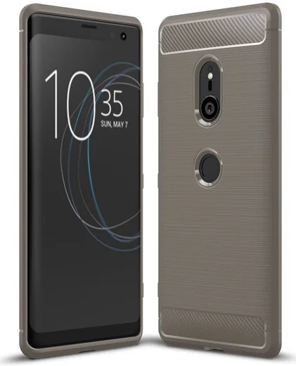 Sony Xperia XZ3 Geborsteld TPU Hoesje Grijs afbeelding 1