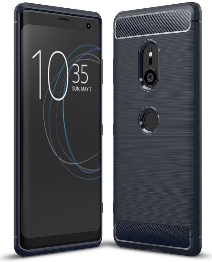 Sony Xperia XZ3 Geborsteld TPU Hoesje Blauw afbeelding 1