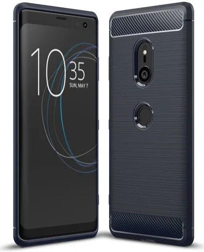 Sony Xperia XZ3 Geborsteld TPU Hoesje Blauw afbeelding 1