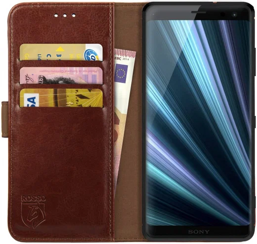Rosso Element Sony Xperia XZ3 Hoesje Book Cover Bruin afbeelding 1
