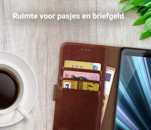 Rosso Element Sony Xperia XZ3 Hoesje Book Cover Bruin afbeelding 9