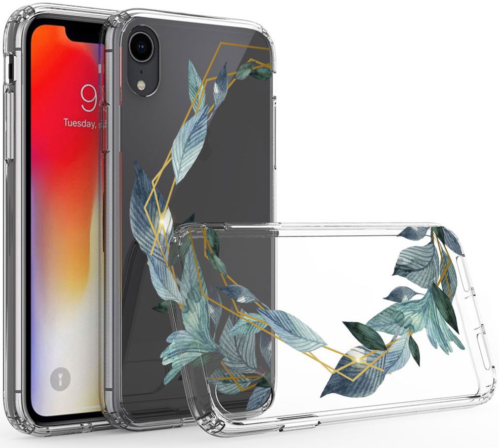 Apple iPhone XR Transparante Print Back Cover Hoesje Watercolor Flower afbeelding 3