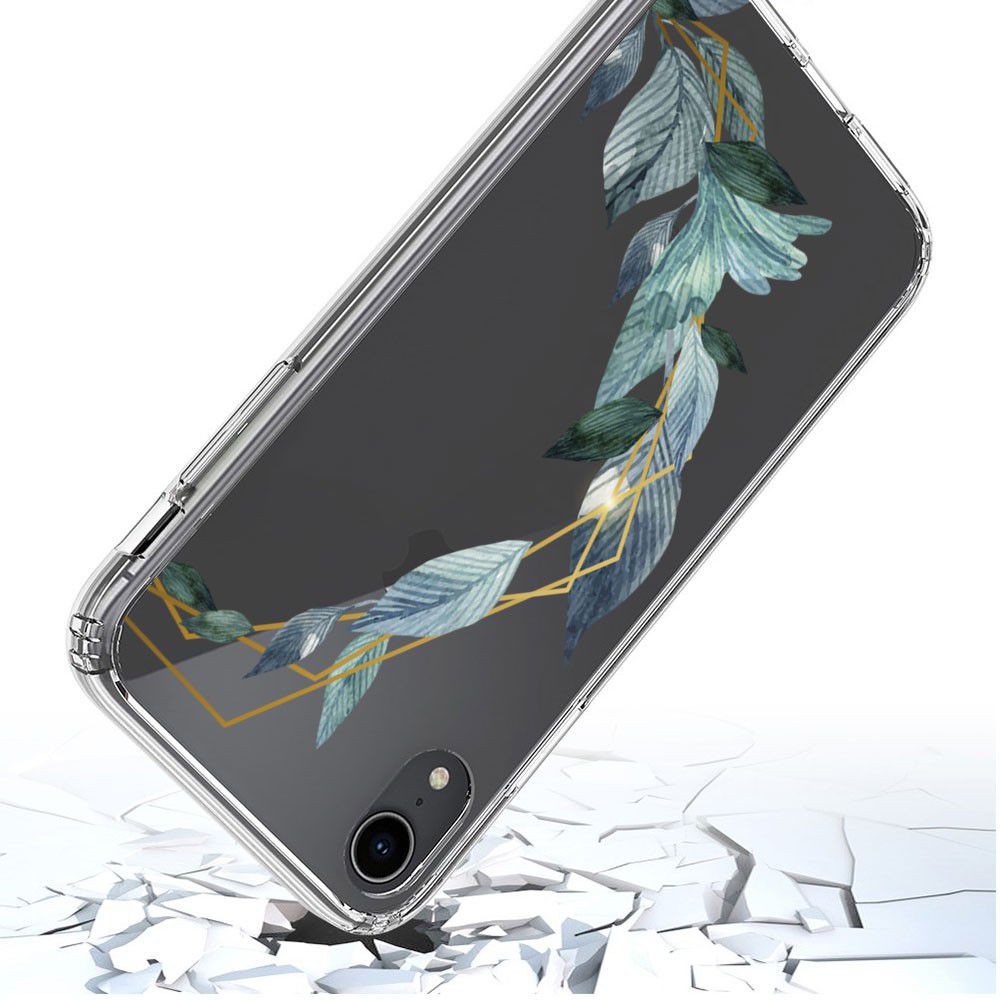 Apple iPhone XR Transparante Print Back Cover Hoesje Watercolor Flower afbeelding 5